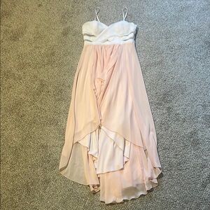 VENUS White and Cream Asymmetrical High-Low Sundress
